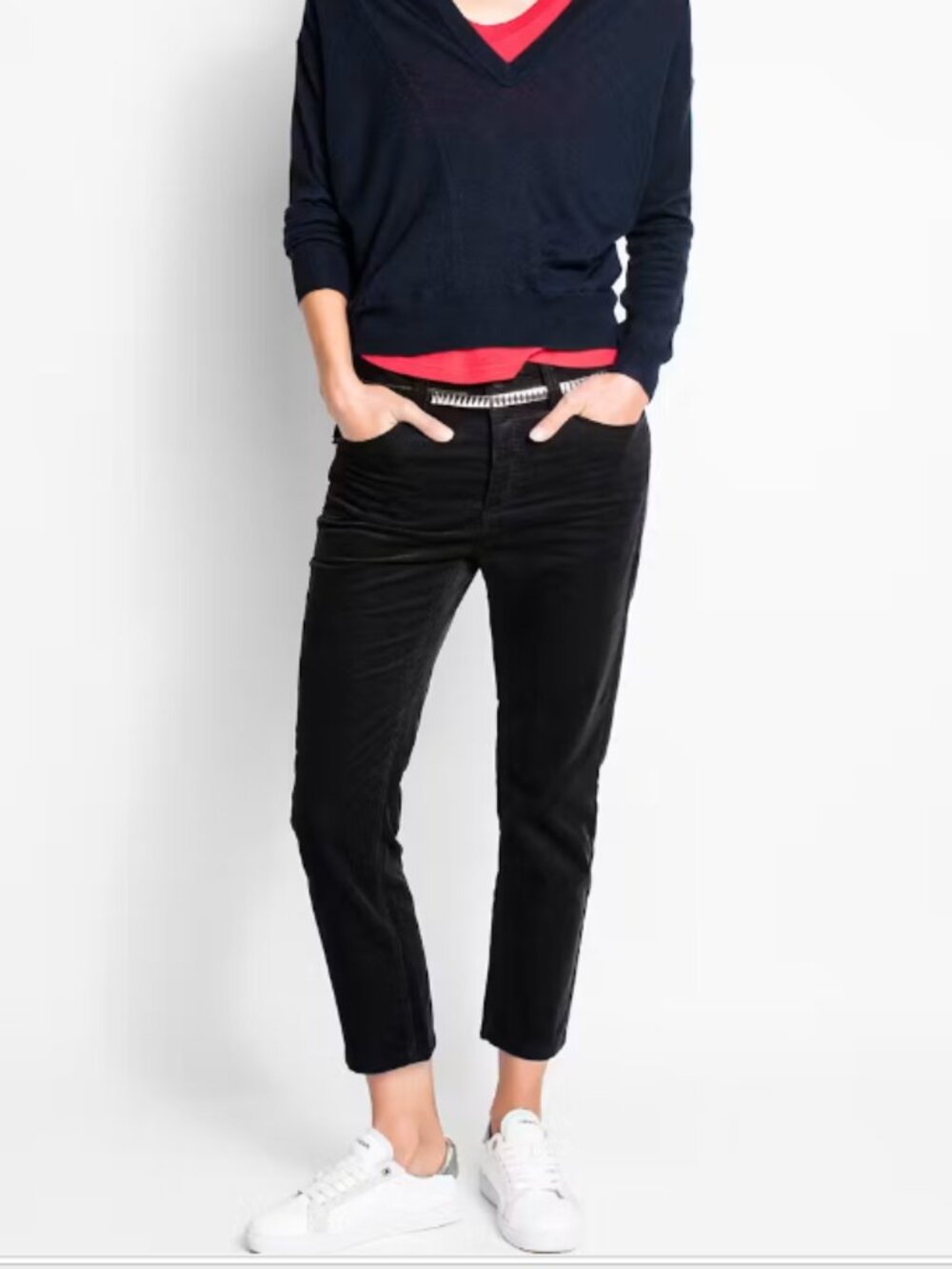 Zadig & Voltaire Boyish Velours Corduroy Pants – Black – Size 40 / US 8
